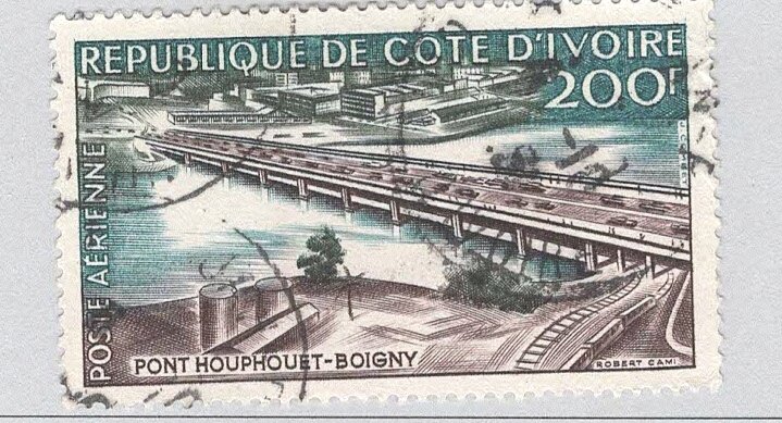Ivory Coast Bridge green 200  Used (BP93313)