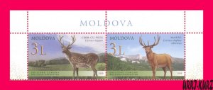 MOLDOVA 2008 Joint Kazakhstan Fauna Animals Mammals Deers 2v se-ten Mi623-Mi624