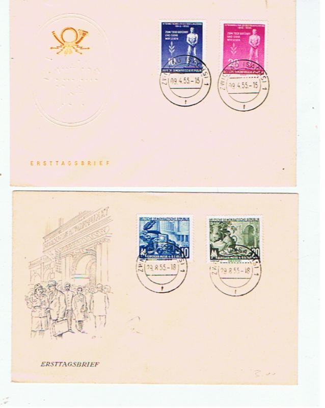 EAST GERMANY 1950's  FDC's