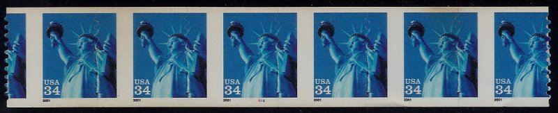 3477 - Huge Die Cut Shift Erro / EFO PNC6 #4444 Statue of Liberty  Mint NH