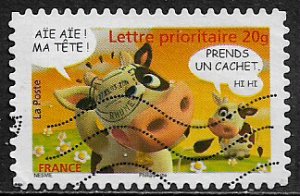 France #3355 Used Stamp - Cartoon Cow