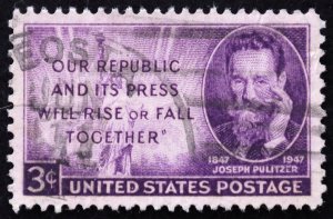 U.S. Used Stamp Scott #946 3c Pulitzer, Superb Jumbo. CDS Cancel. A Gem!