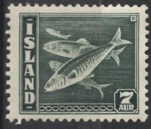 Iceland 220 (mnh) 7a herring, dk grn (1939)