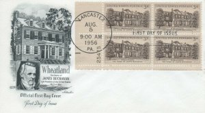 1081   3c   WHEATLAND - AC - Plate block of 4