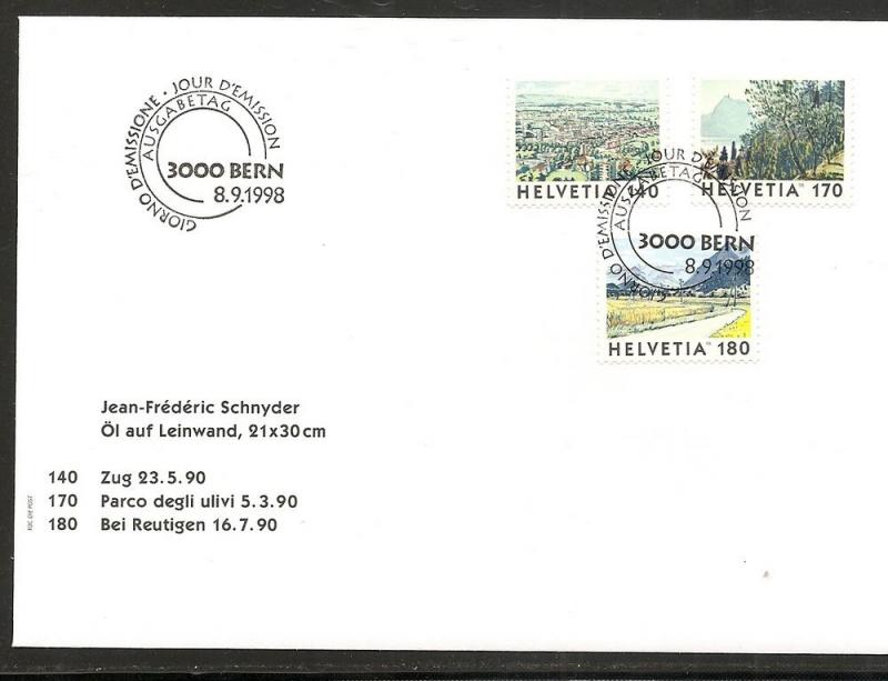 Switzerland 1027-9 1998 Views UA FDC