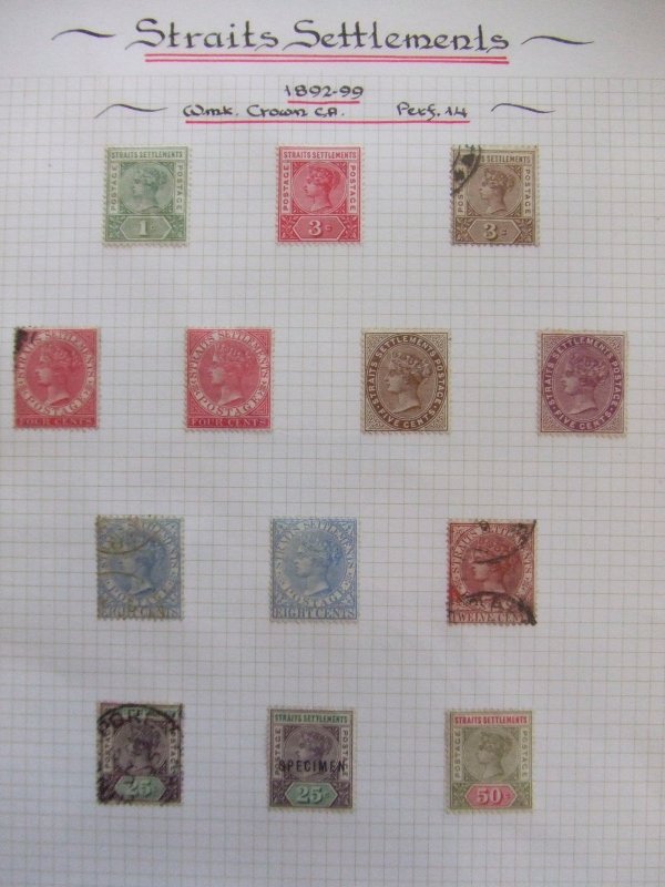 Straits QV 1892 set to 50c mint & used