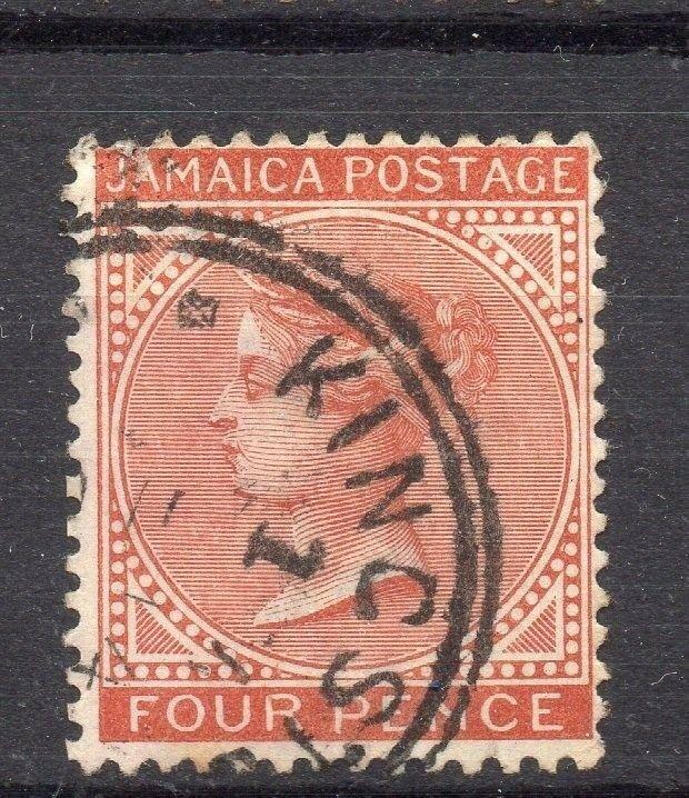 Jamaica 1883 Early Issue Fine Used 4d. Crown C.A 189741