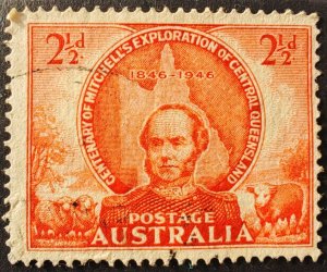 Australia. A used postage stamp issued in 1946 to commemorate the 100th an...