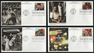 #2767-2770 29c Broadway Musicals, Mystic FDC **ANY 5=FREE SHIPPING**