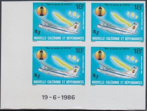 NEW CALEDONIA Sc# C209 CPL MNH IMPERF BLOCK of 4 - AVIATION