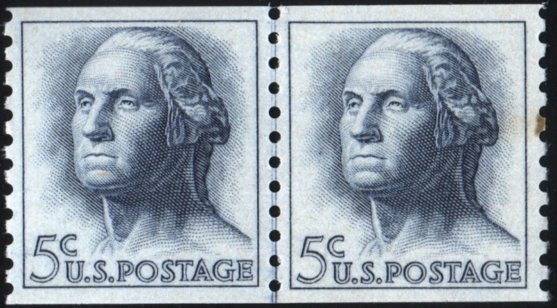 SC#1229 5¢ George Washington Coil Line Pair (1963) MNH