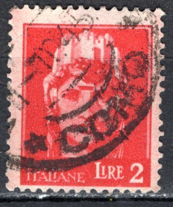 Italy; 1945: Sc. # 457: Used Wmk. 277 Single Stamp​