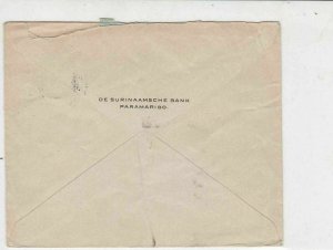 Suriname 1920 Surinaamsche Bank Paramaribo Stamps Cover  ref 22342 