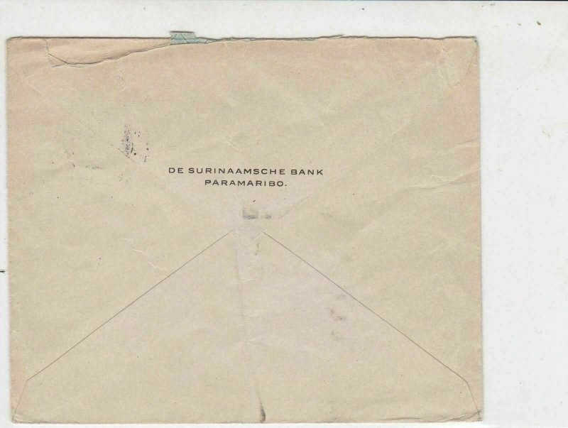 Suriname 1920 Surinaamsche Bank Paramaribo Stamps Cover  ref 22342 