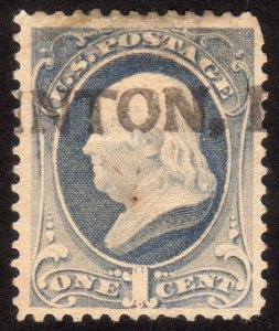 1881, US 1c, Franklin, Used, Sc 206