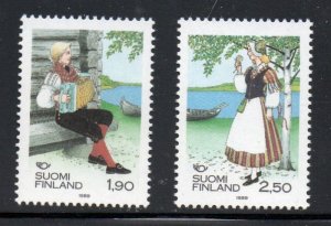 Finland Sc 797-98 1989 Nordic Cooperation Folk Costumes stamp set  mint NH