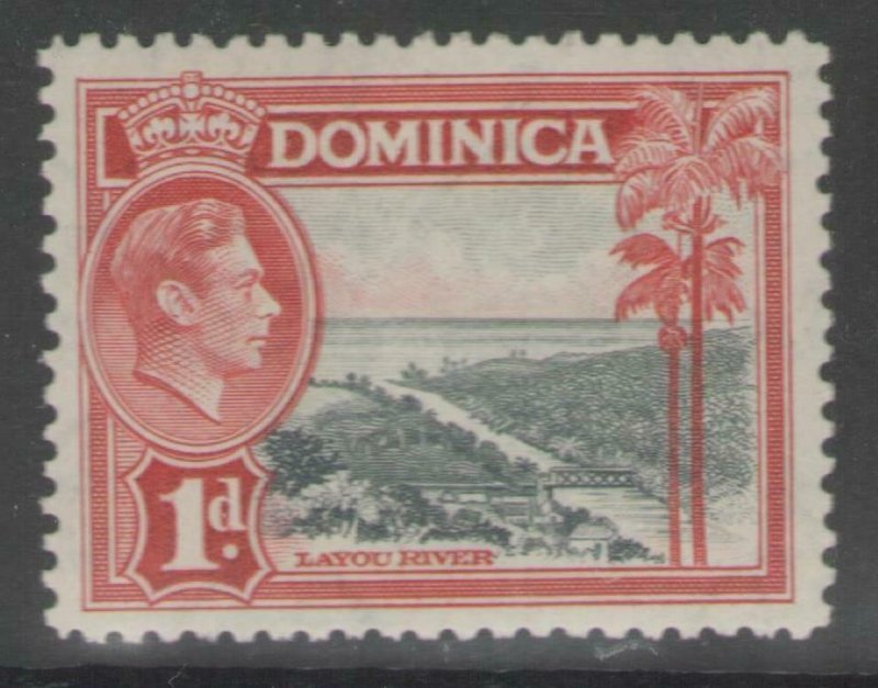 DOMINICA SG100 1938 2d GREY & SCARLET MTD MINT
