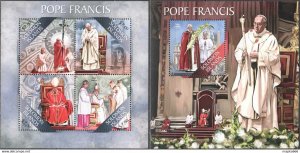 2013 Solomon Islands Pope Francis Great Humanists #2092-96 1+1 ** Ls128