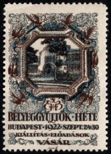 1922 Hungary Poster Stamp Stamp Collectors' Week Exhibition Lectures Market