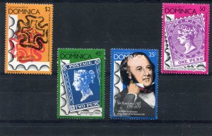 Dominica 1979 ROWLAND HILL Anniversary set 4 values Perforated Mint (NH)