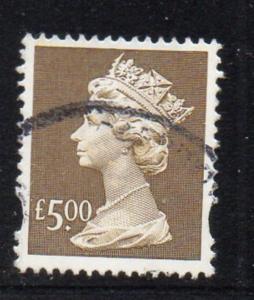 Great Brirain Sc MH283 1998 £5 QE II Machin Head stamp used