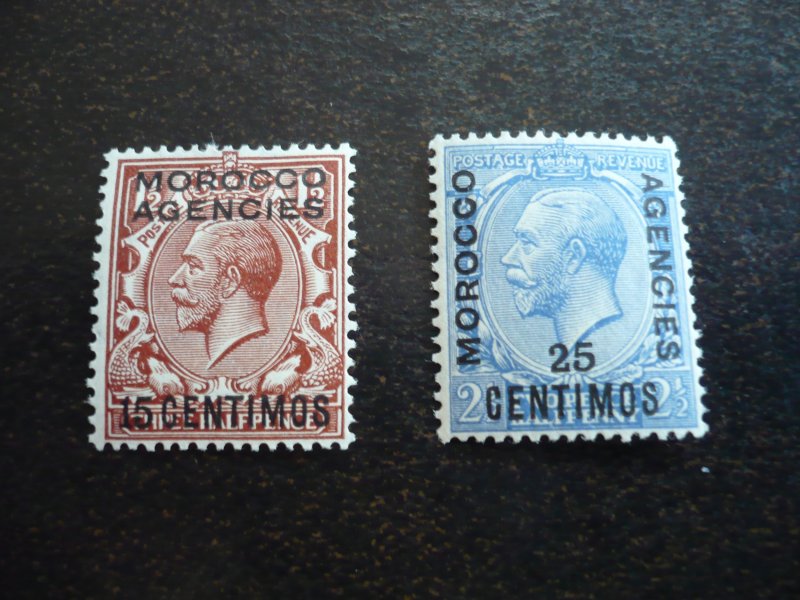 Stamps-British Office in Morocco-Scott#60-61-Mint Hinged Set of 2 Stamps