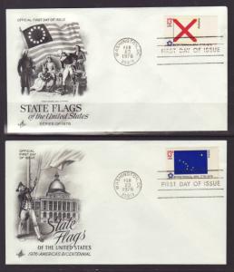 US 1633-1682 State Flags 1976 Artcraft S/50 U/A FDC