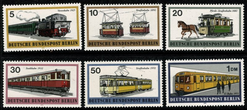 GERMANY BERLIN 1971 RAIL TRANSPORT SET MINT (NH) SG B381-B386 P.14 SUPERB