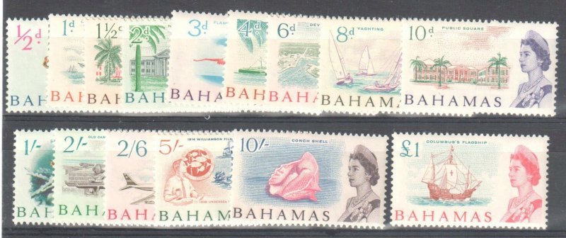 Bahamas #204 to 218 VF NH Compete set