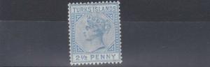 TURKS & CAICOS  1893  S G 65  2 1/2D  ULTRAMARINE  MH