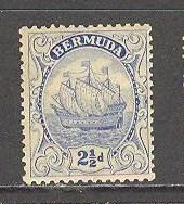 BERMUDA Sc# 87a MH F Caravel Ship WMK 4 Type I