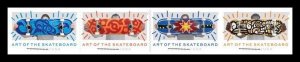 US 5763a-5766a 5766c Art of the Skateboard imperf NDC strip (4 stamps) MNH 2023 