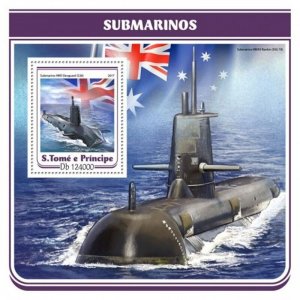 St Thomas - 2017 Submarines & Flags - Stamp Souvenir Sheet - ST17207b