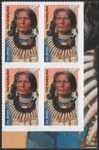 SC#5798 (Forever) Chief Standing Bear Plate Block: LR #P11111 (2023) SA