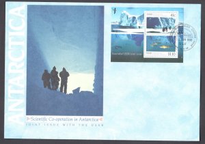 Australia Antarctic Cooperation and Research 1990 Scott, 1182-83a Souviner Sheet