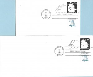 Scott# U610  Die241,   US envelopes set of 2 wag FDC