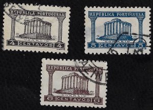 Portugal 1935-36 Sc 561-63 U vf Roman Ruins