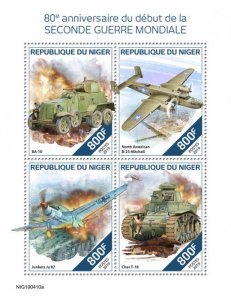 NIGER - 2019 - Start of World War Two - Perf 4v Sheet -Mint Never Hinged