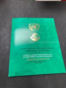 KAPPYSTAMPS UNITED NATIONS 1992 EARTH SUMMIT PHILATELIC SOUVENIR  A360
