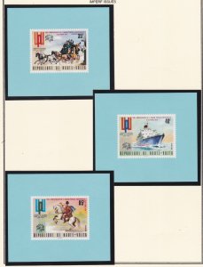 Burkina Faso # 339-341, C197-199, UPU Issue Overprinted, Mini Sheets Mint NH