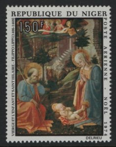 Niger 1974 MNH Sc C246 150fr Virgin and Child with St Hilary by Lippi Christmas