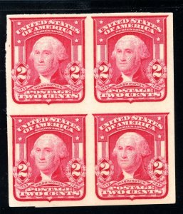 USAstamps Unused FVF US 1906 Washington Imperforate Block Scott 320 OG MNH 