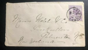 1896 Melbourne Australia Vintage Cover To Palmerston New Zealand