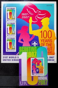 MICRONESIA Sc 727-8 NH 2 SOUVENIR SHEETS OF 2007 - SCOUTS - (SC2)