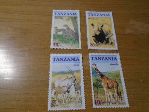 Tanzania  #  319-22  MNH   Wild Animals