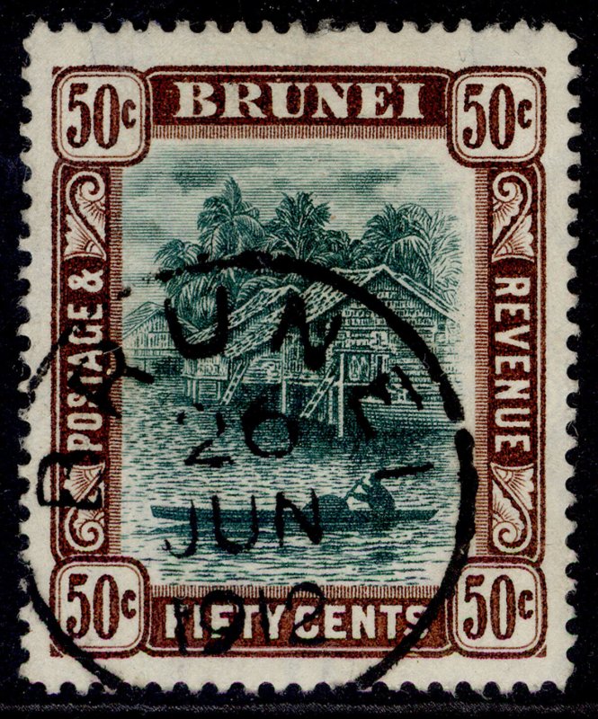 BRUNEI EDVII SG32, 50c green & deep brown, VERY FINE USED. Cat £35. CDS