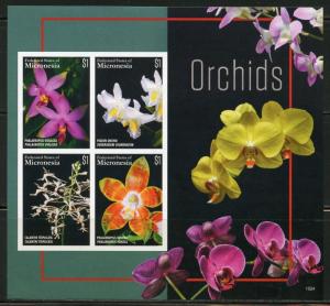 NEVER BEFORE OFFERED RARE MICRONESIA ORCHIDS SHEET  IMPERFORATE MINT NH