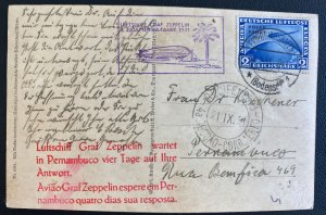 1931 Germany Graf Zeppelin LZ 127 Postcard Cover South American Flight  # C41
