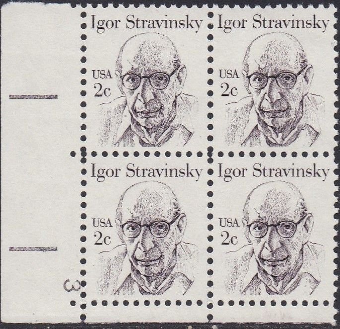 1845 Igor Stravinsky Plate Block MNH