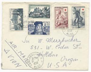 France Scott #B300-B301 #682 #778 #775 on Air Mail Cover to USA 1959